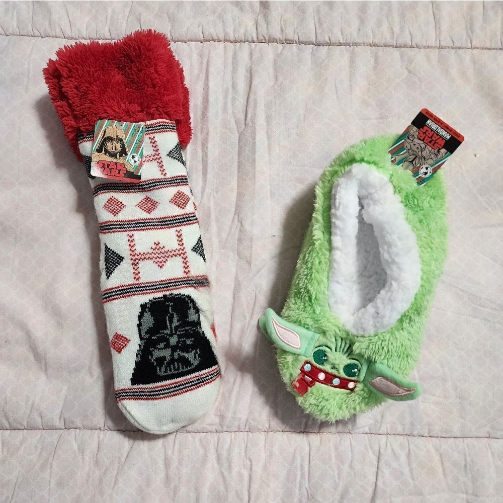 Nwt Christmas Star Wars Mandalorian Baby Socks Bundle, one size